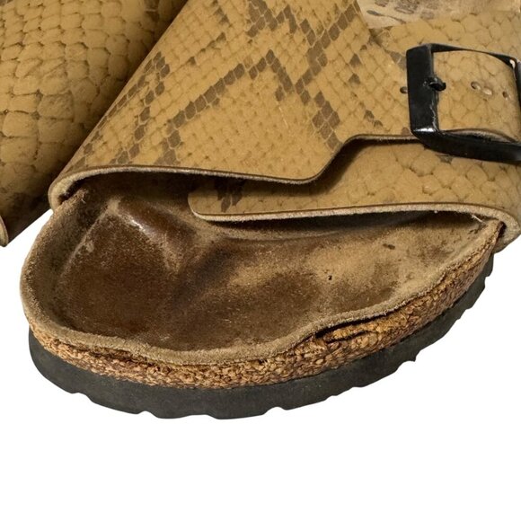 Birkenstock Birki's Catalina Snakeskin Gold Slide Sandals Women’s Size 8 *FLAWS* - Picture 12 of 16